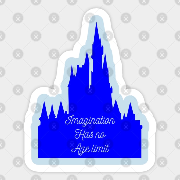 Imagination has no age limit Sticker by old_school_designs
